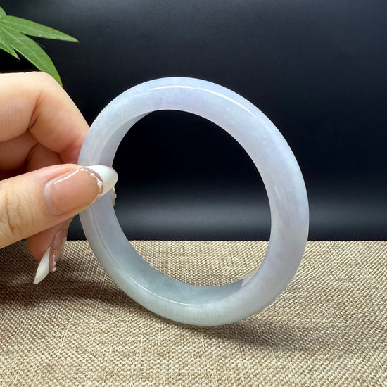 Genuine Burmese Lavender Green Jade Jadeite Bangle Bracelet ( 59.1mm )