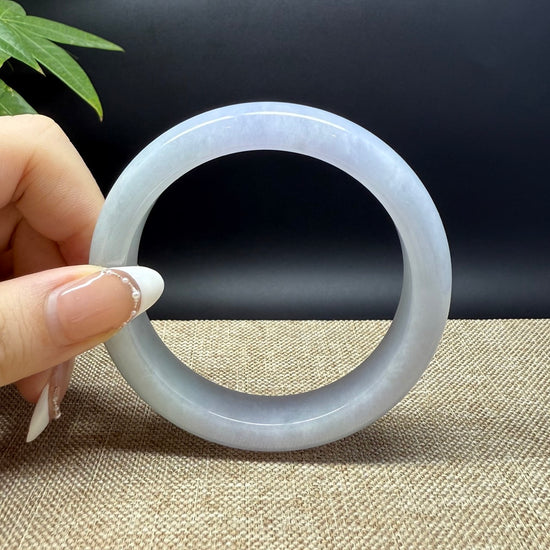Genuine Burmese Lavender Green Jade Jadeite Bangle Bracelet ( 59.3mm )