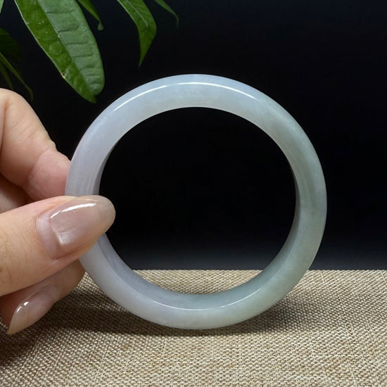 Genuine Burmese Lavender Green Jade Jadeite Bangle Bracelet ( 55.5mm )