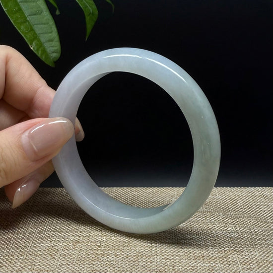 Genuine Burmese Lavender Green Jade Jadeite Bangle Bracelet ( 55.5mm )