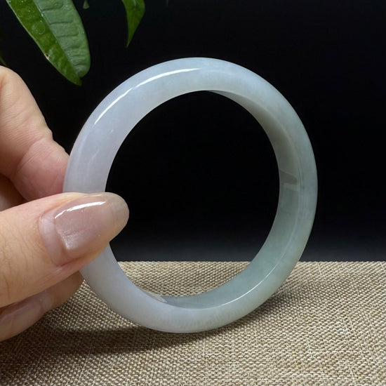 Genuine Burmese Lavender Green Jade Jadeite Bangle Bracelet ( 55.5mm )