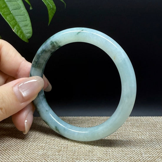 Genuine Burmese Blue Green Jade Jadeite Bangle Bracelet ( 55.4mm )