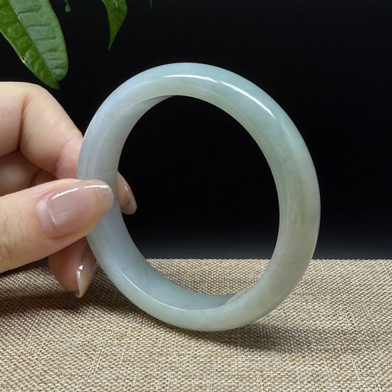 Genuine Burmese Lavender Green Jade Jadeite Bangle Bracelet ( 55.5mm )