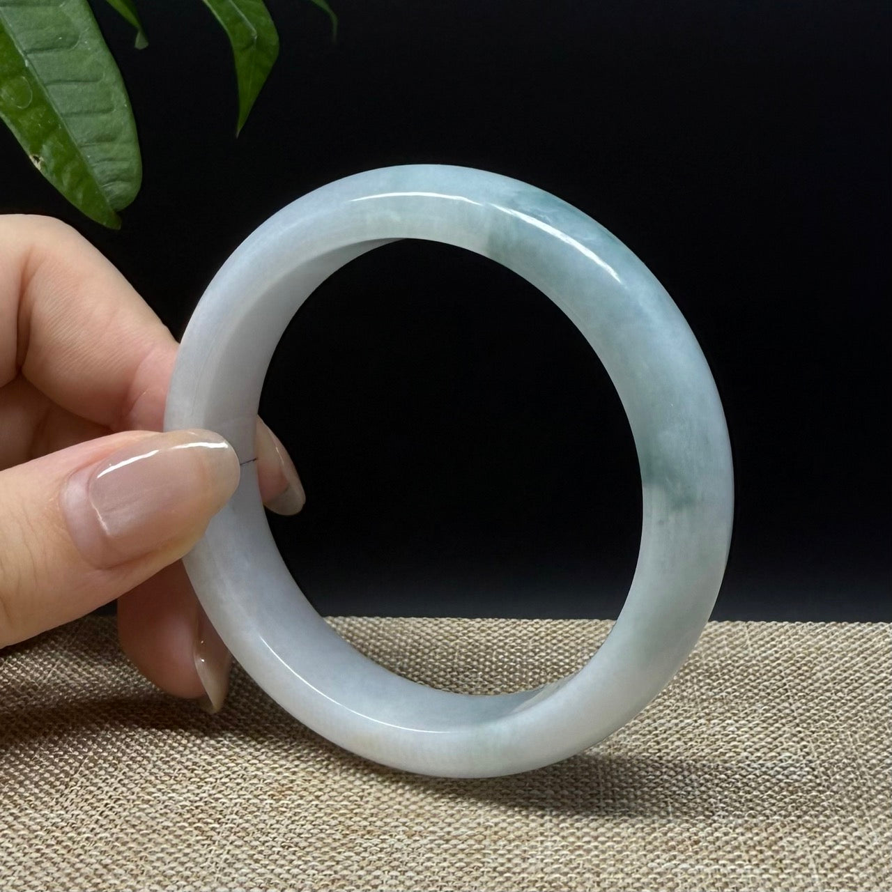 Genuine Burmese Blue Green Jade Jadeite Bangle Bracelet ( 55.5mm )