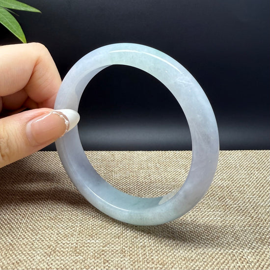 Genuine Burmese Lavender Green Jade Jadeite Bangle Bracelet ( 59.3mm )