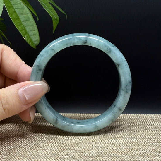 Genuine Burmese Blue Green Jade Jadeite Bangle Bracelet ( 57.7mm )