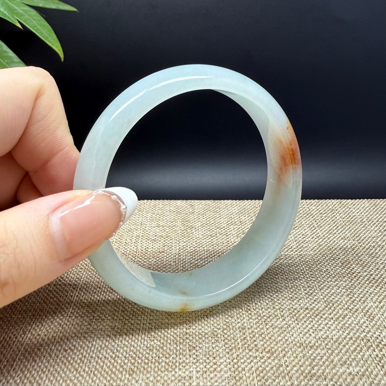 Genuine Burmese Yellow Green Jade Jadeite Bangle Bracelet ( 58.2mm )