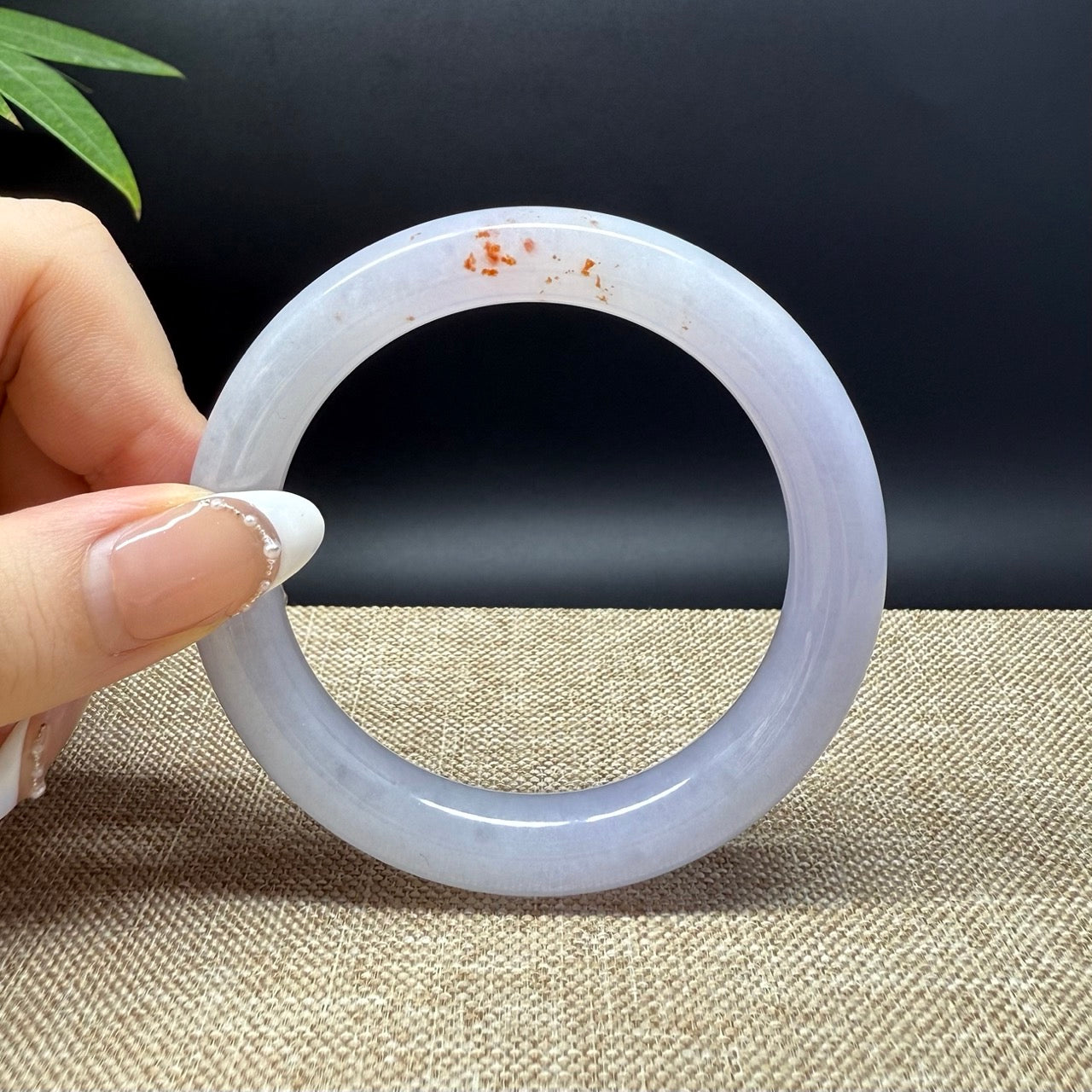 Genuine Burmese Lavender Jade Jadeite Bangle Bracelet ( 54.6mm )