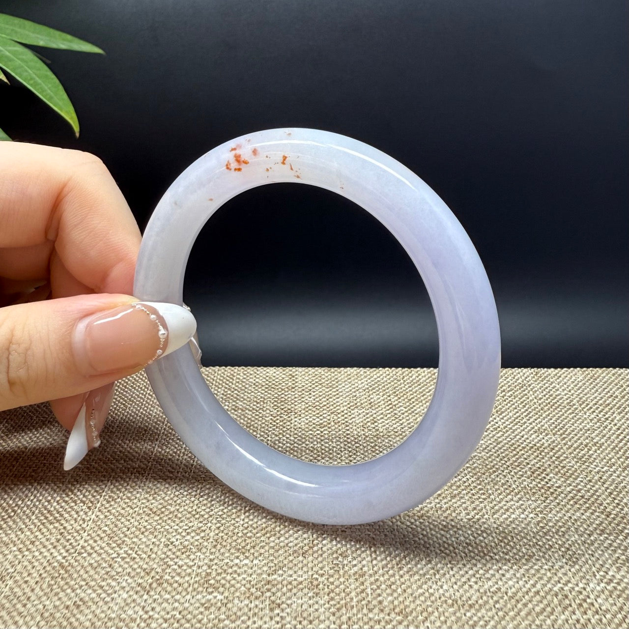 Genuine Burmese Lavender Jade Jadeite Bangle Bracelet ( 54.6mm )