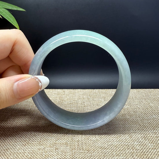 Genuine Burmese Lavender Green Jade Jadeite Bangle Bracelet ( 59.8mm )
