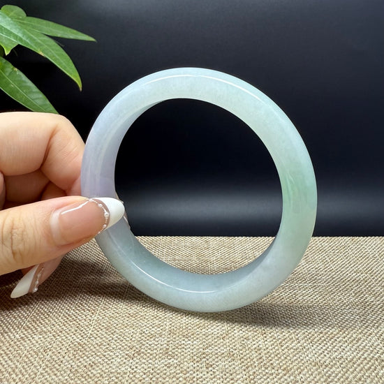 Genuine Burmese Lavender Green Jade Jadeite Bangle Bracelet ( 60.9mm )