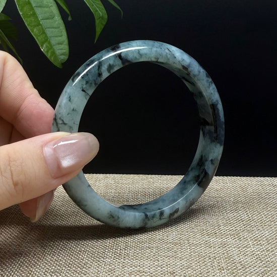 Genuine Burmese Blue Green Jade Jadeite Bangle Bracelet ( 58mm )