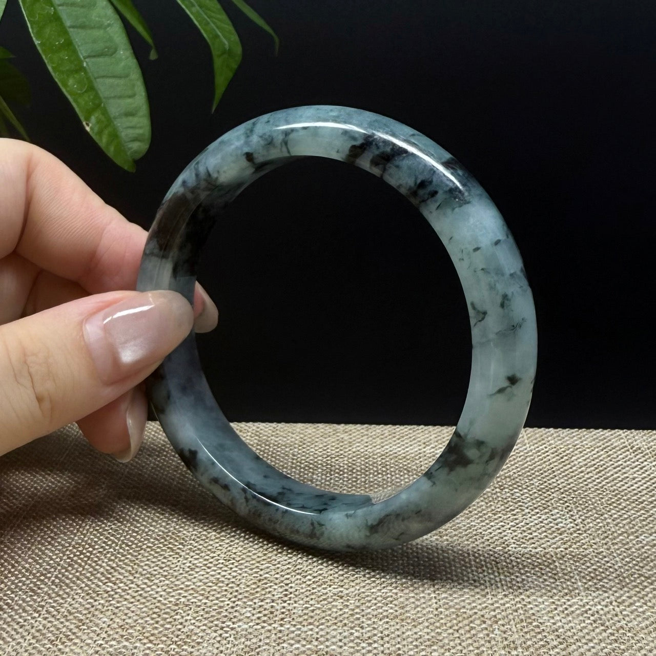 Genuine Burmese Blue Green Jade Jadeite Bangle Bracelet ( 58mm )