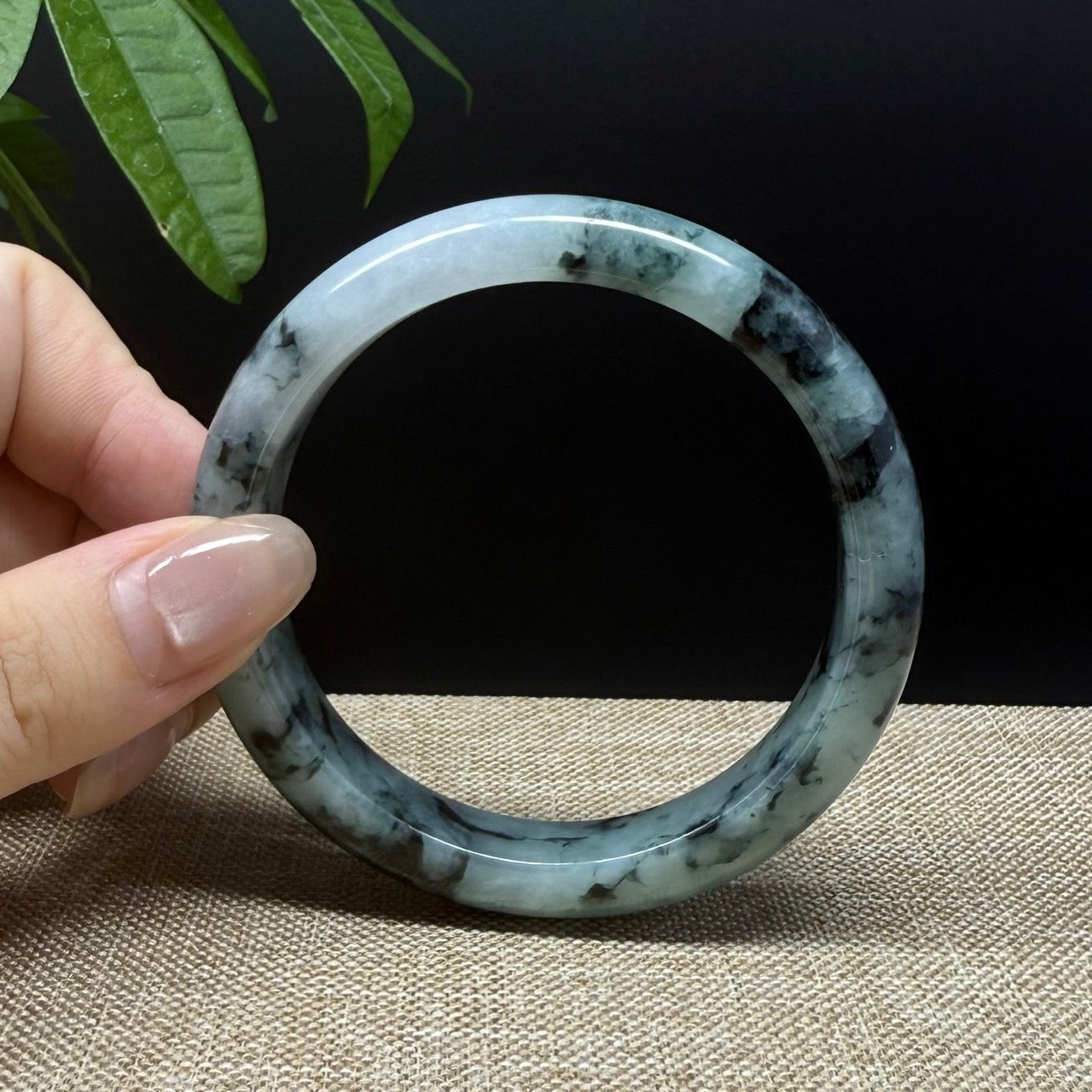 Genuine Burmese Blue Green Jade Jadeite Bangle Bracelet ( 58mm )