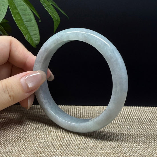 Genuine Burmese Lavender Green Jade Jadeite Bangle Bracelet ( 58.8mm )