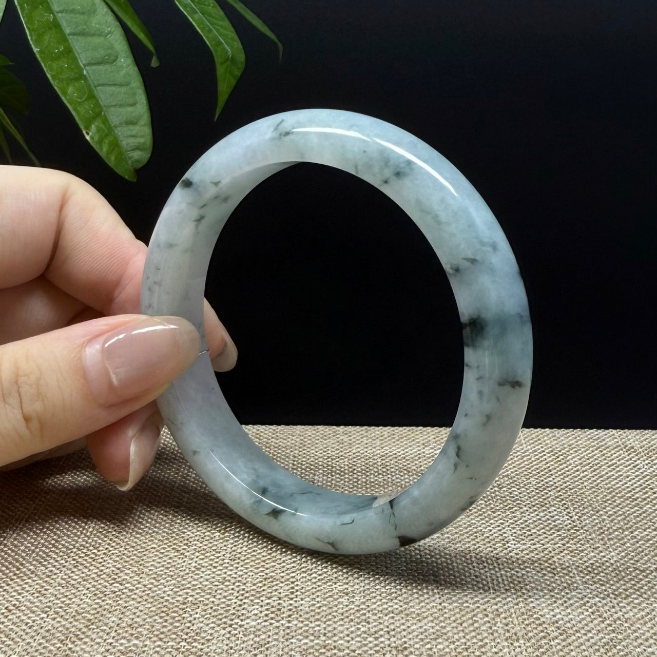 Genuine Burmese Green Jade Jadeite Bangle Bracelet ( 58mm )