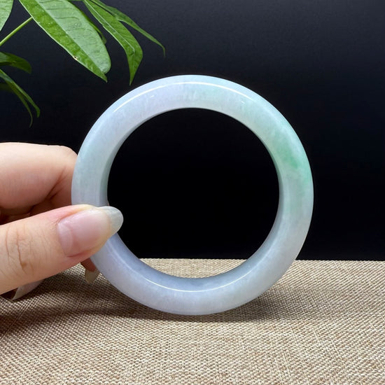 Genuine Burmese Lavender Green Jade Jadeite Bangle Bracelet ( 59mm )