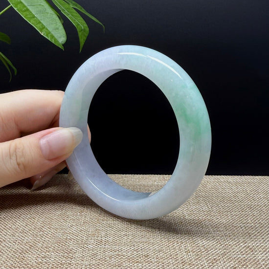 Genuine Burmese Lavender Green Jade Jadeite Bangle Bracelet ( 59mm )