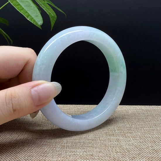 Genuine Burmese Lavender Green Jade Jadeite Bangle Bracelet ( 59mm )