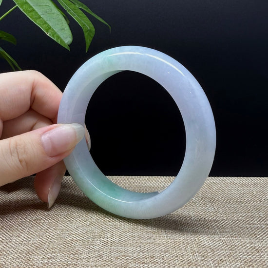 Genuine Burmese Lavender Green Jade Jadeite Bangle Bracelet ( 59mm )