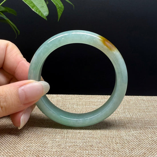 Genuine Burmese Yellow Green Jade Jadeite Bangle Bracelet ( 54mm )