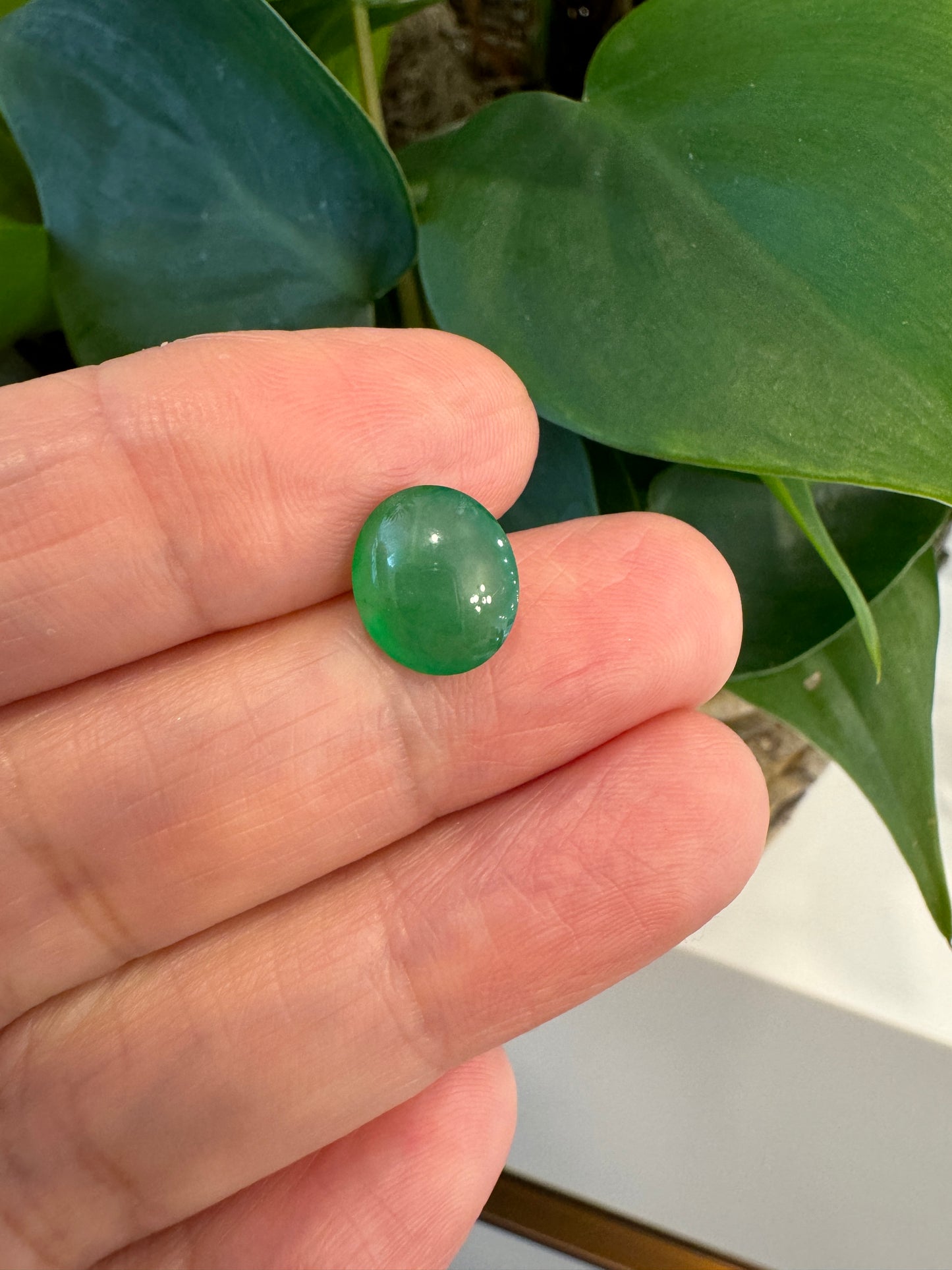 Natural Imperial jadeite jade cabochon