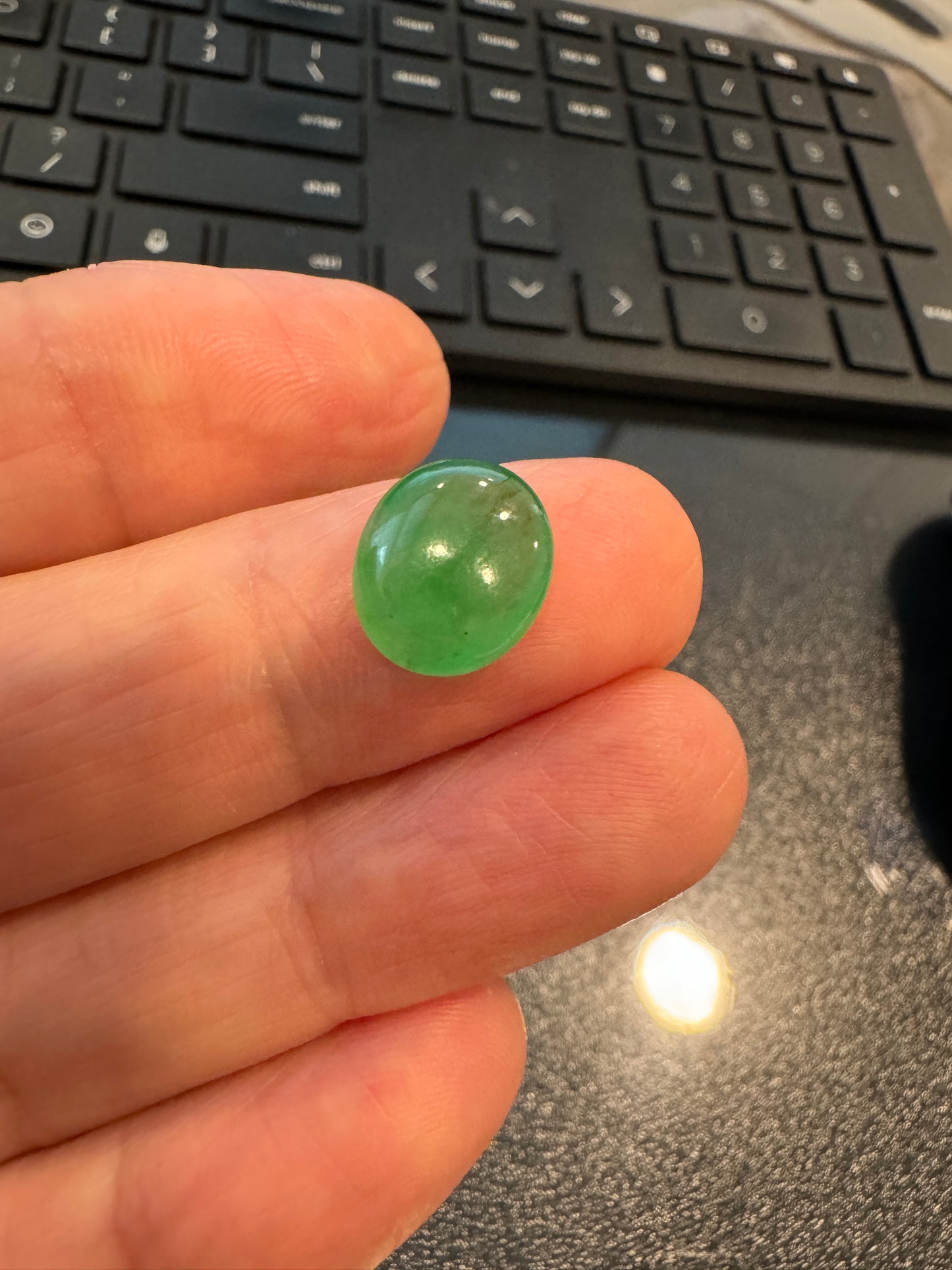 Natural Imperial jadeite jade cabochon