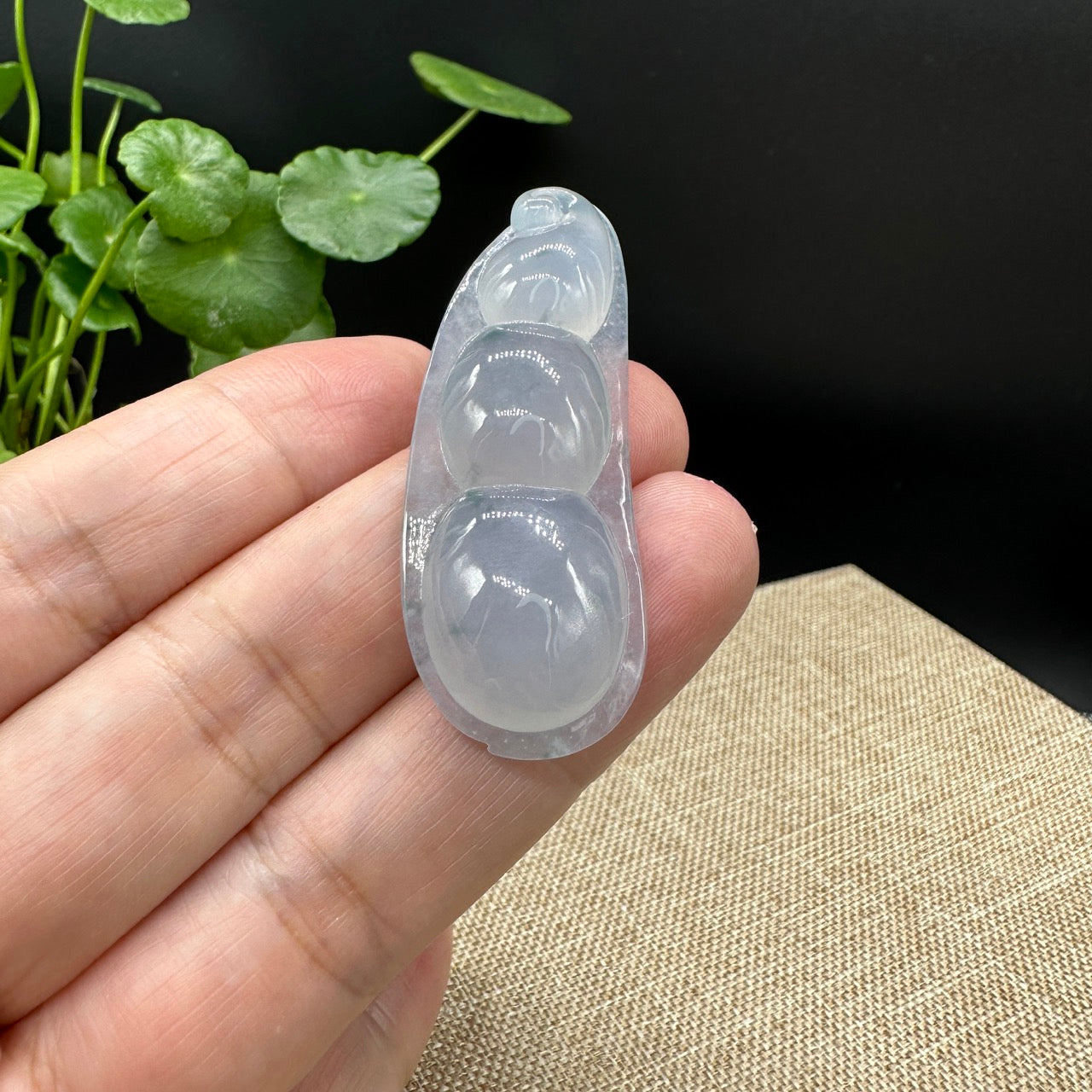 Genuine Ice Jadeite Jade FU Dou Pendant Necklace