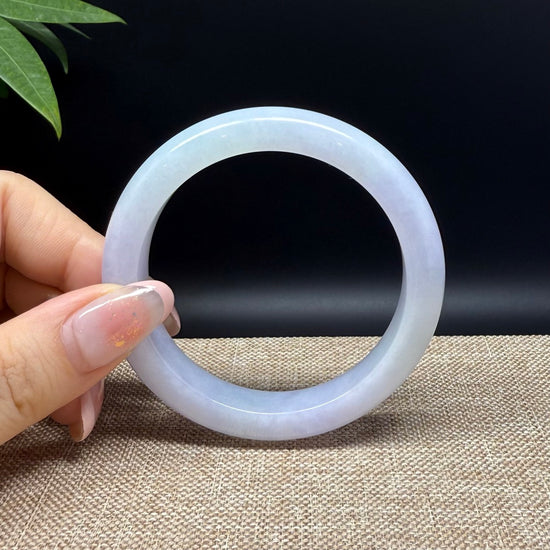 Genuine Burmese Lavender Green Jade Jadeite Bangle Bracelet ( 53.5mm )