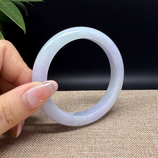 Genuine Burmese Lavender Green Jade Jadeite Bangle Bracelet ( 53.5mm )