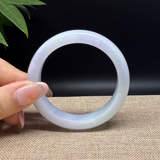 Genuine Burmese Lavender Green Jade Jadeite Bangle Bracelet ( 53.5mm )