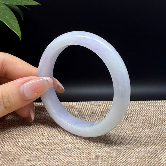 Genuine Burmese Lavender Green Jade Jadeite Bangle Bracelet ( 53.5mm )