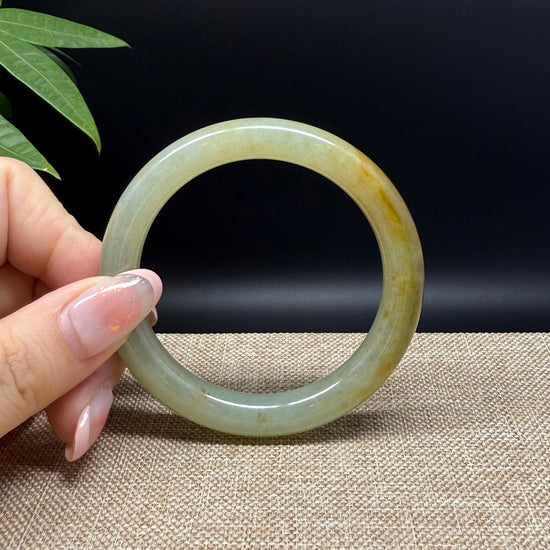 Genuine Burmese Yellow Green Jade Jadeite Bangle Bracelet ( 53.3mm )