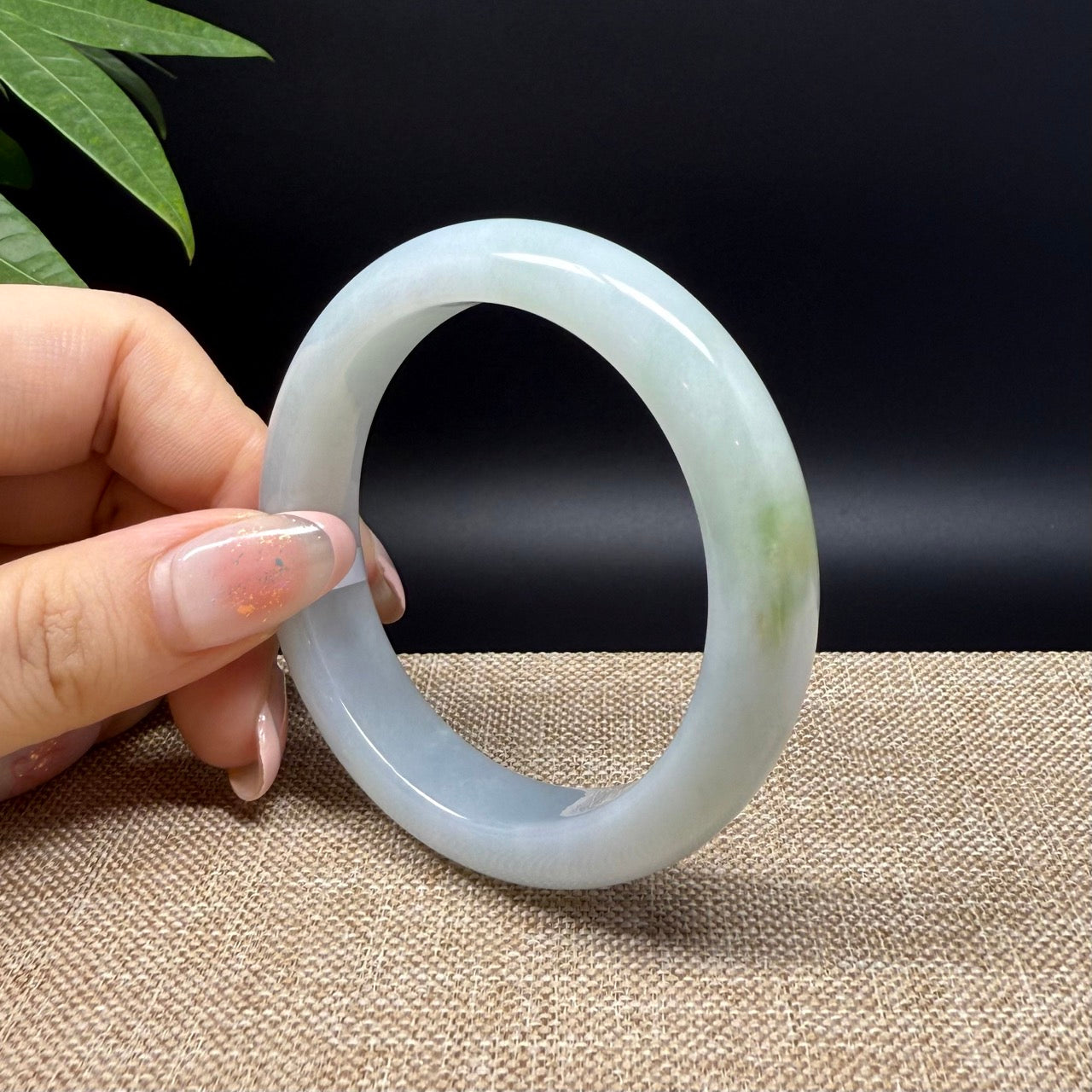 Genuine Burmese Yellow Green Jade Jadeite Bangle Bracelet ( 53.9mm )