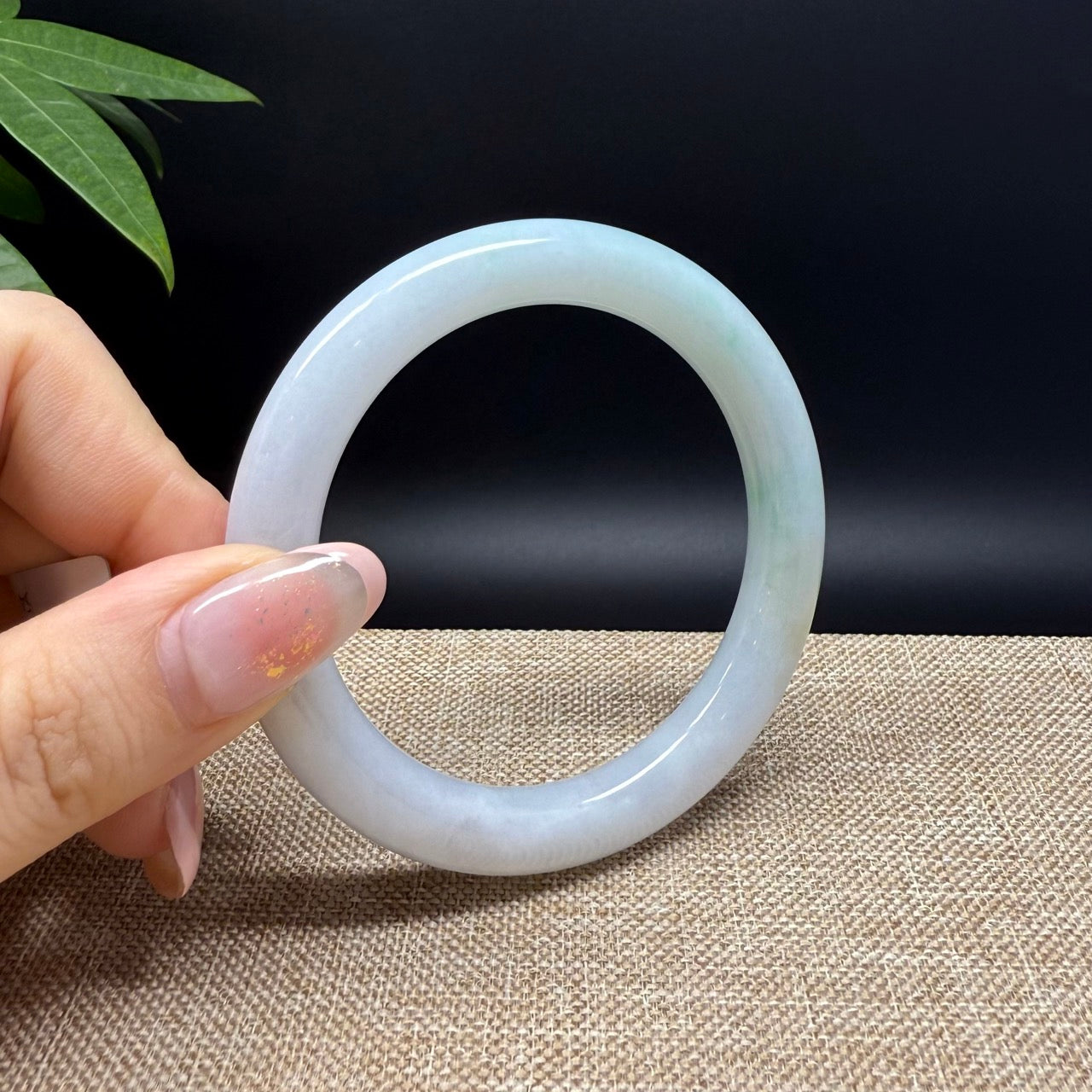 Genuine Burmese Yellow Green Jade Jadeite Bangle Bracelet ( 54mm )