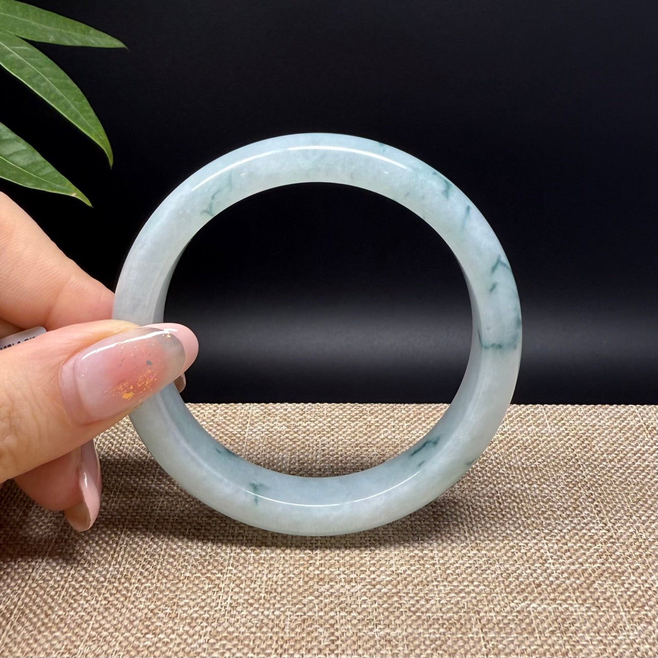 Genuine Burmese Blue Green Jade Jadeite Bangle Bracelet ( 55.6mm )