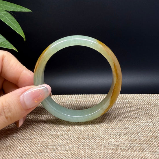 Genuine Burmese Yellow Green Jade Jadeite Bangle Bracelet ( 52mm )