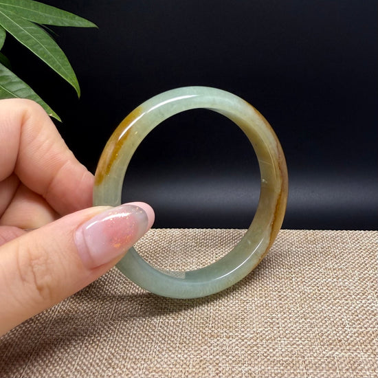 Genuine Burmese Yellow Green Jade Jadeite Bangle Bracelet ( 52mm )