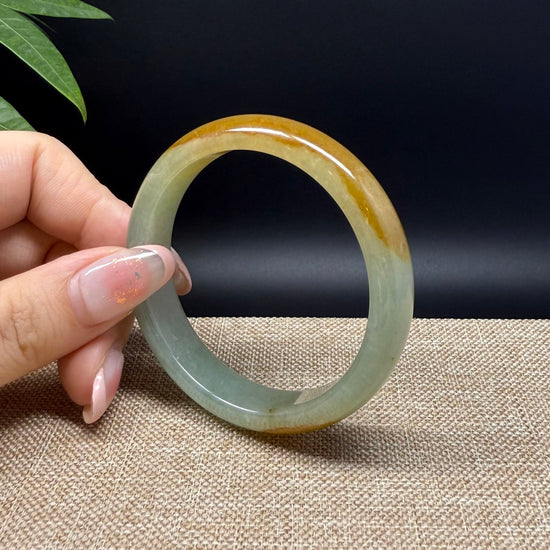 Genuine Burmese Yellow Green Jade Jadeite Bangle Bracelet ( 52mm )