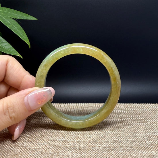 Genuine Burmese Yellow Green Jade Jadeite Bangle Bracelet ( 50.8mm )