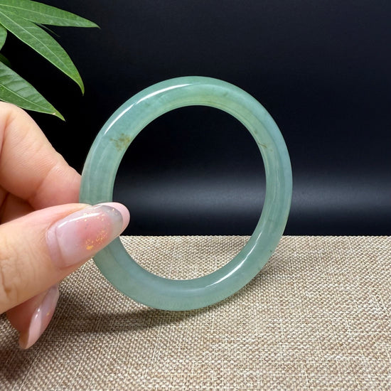 Genuine Burmese Icy Yellow Green Jade Jadeite Bangle Bracelet ( 53.8mm )