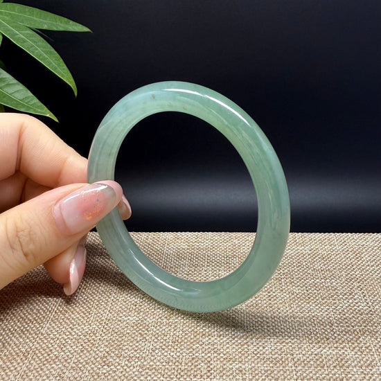 Genuine Burmese Icy Yellow Green Jade Jadeite Bangle Bracelet ( 53.8mm )