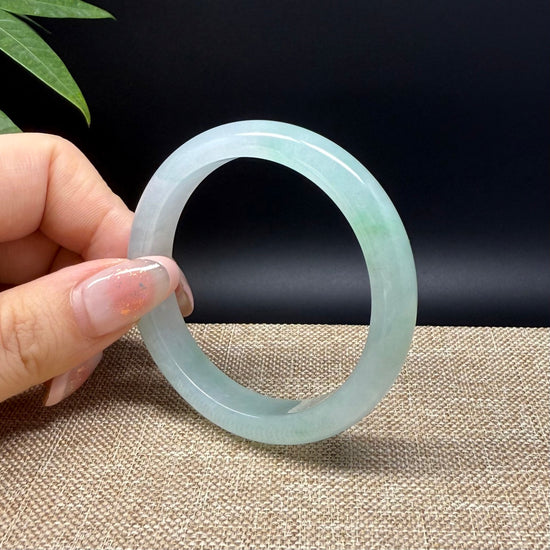 Genuine Burmese Icy Green Jade Jadeite Bangle Bracelet ( 51.3mm )