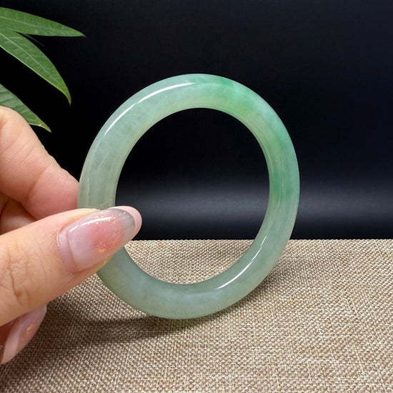 Genuine Burmese Icy Green Jade Jadeite Bangle Bracelet ( 54.4mm )