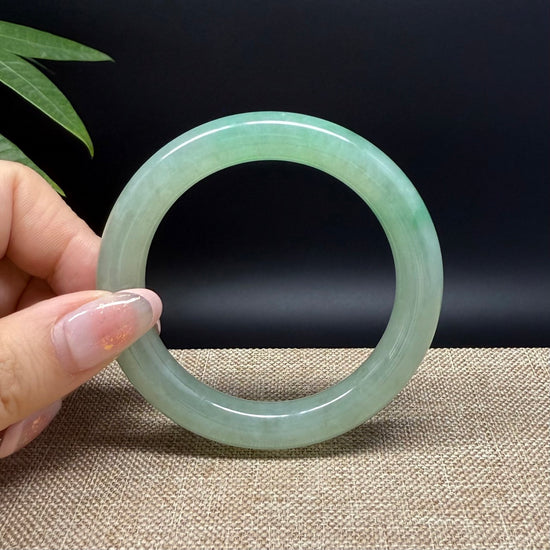 Genuine Burmese Icy Green Jade Jadeite Bangle Bracelet ( 54.4mm )