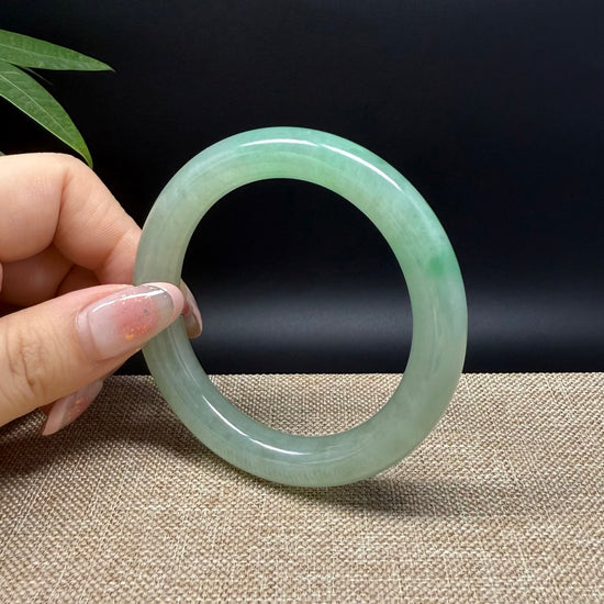 Genuine Burmese Icy Green Jade Jadeite Bangle Bracelet ( 54.4mm )