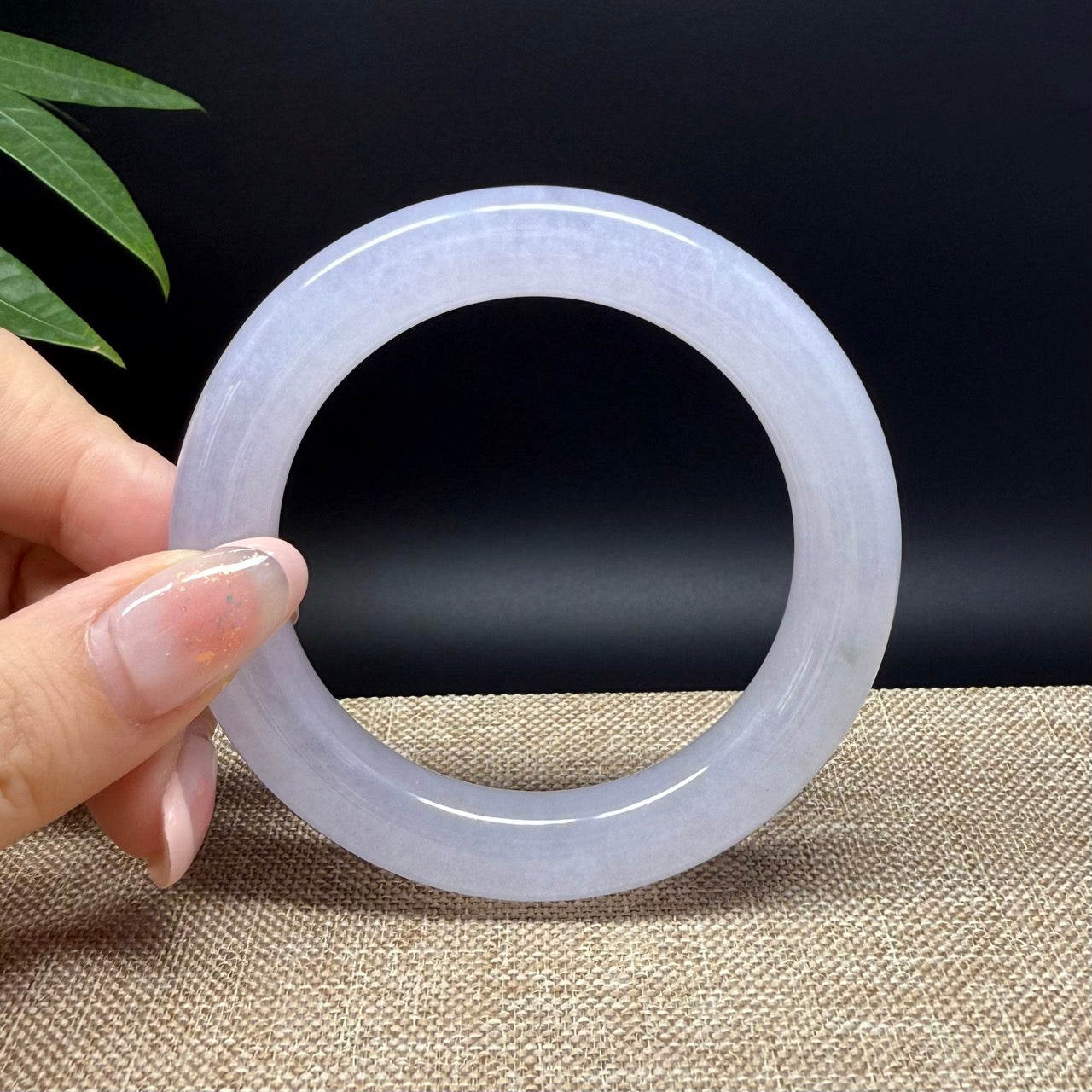 Genuine Burmese Icy Lavender Jade Jadeite Bangle Bracelet ( 55mm )