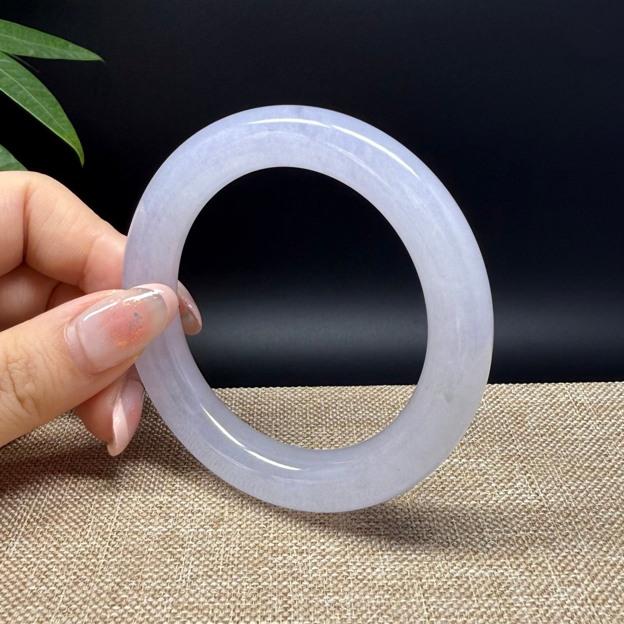 Genuine Burmese Icy Lavender Jade Jadeite Bangle Bracelet ( 55mm )