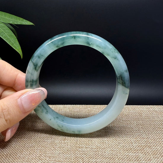 Genuine Burmese Icy Green Jade Jadeite Bangle Bracelet ( 59.7mm )