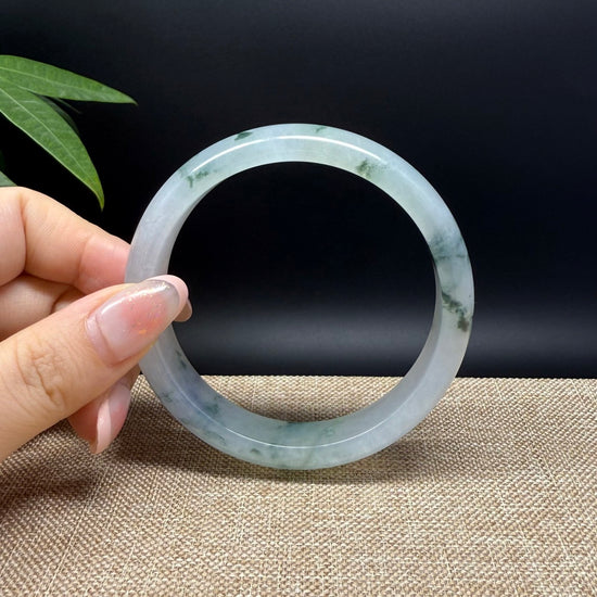 Genuine Burmese Icy Green Jade Jadeite Bangle Bracelet ( 61.7mm )